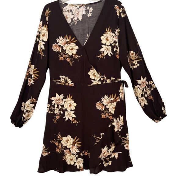 Xhilaration Mock Wrap Long Sleeve Dress - Picture 1 of 10
